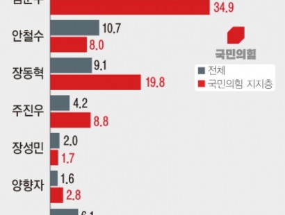 [뉴시스]국힘 당대표 적합도…국힘 지지층에서 김문수 34.9%, 장동혁 19.8%, 조경태 11.0%[에이스리서치]