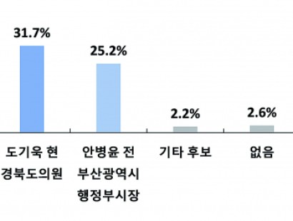 [경상투데이]6·3 전국동시지방건서 국민의힘 예천군수 후보 적합도… 김학동 35.0%·도기욱 31.7%·안병윤 25.2%[에이스리서치]