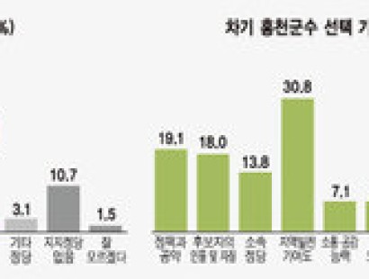 [강원일보-홍천]‘현역 저력’이냐 ‘여당 돌풍’이냐…여야 지지층 결집이 관건[에이스리서치]